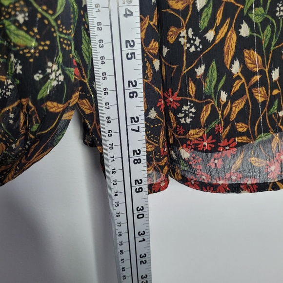 Maurices dark romantic peasant tie front long sleeve plus size top size 3x - Picture 8 of 8